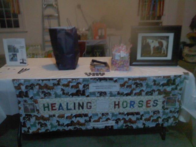 Healing Horses fund raising table made by the Girl Scouts